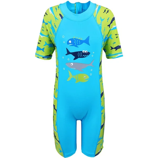 S237 LightBlue BAOHULU/детская одежда для купания с изображением акулы(UPF50+), купальный костюм, цельный купальный костюм для мальчиков, купальный костюм для мальчиков 3-10 лет - Цвет: S237 LightBlue