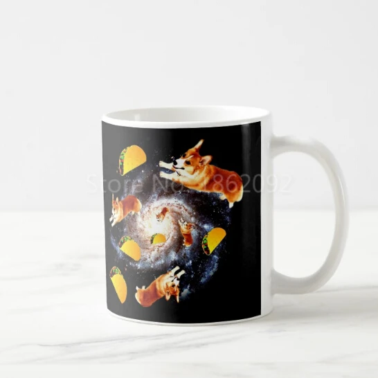 Кофейная кружка Black Galaxy Corgi Taco чайная чашка забавные космические корги с собакой