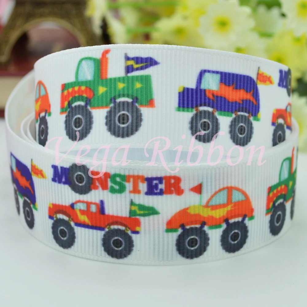 DUWES 7/8 &quot22 мм 2 5 10 20 50 ярдов автомобиль грузовик монстр напечатанный grosgrain ленты