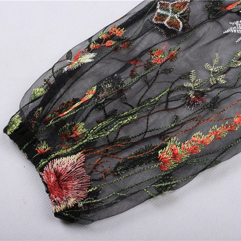 Элегантное вышивальная сетчатая кружева платье Сладкий Тонкий Осень Зима