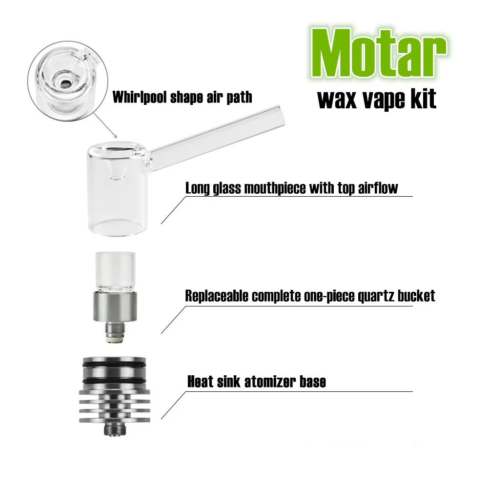 Longmada Motar распылитель резервуар с воском для электронной сигареты кварцевые Coilless