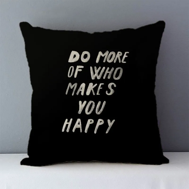 Простые Стильные наволочки для подушек, декоративные подушки для дома 45x45 см, постельное белье из хлопка, наволочка 72 г/шт., черно-белые надпись D5 - Цвет: D5 34