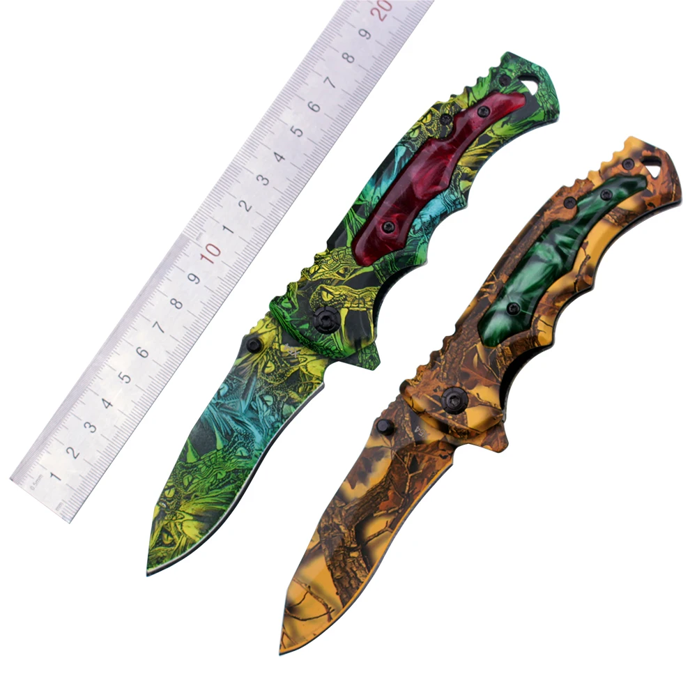 

NEW CS GO Karambit folding fade colorful Knife color game tools practice Survival camping tools Folding Knife