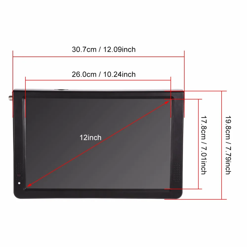LEADSTAR 12 дюймов цифровое телевидение ATSC Портативный ТВ 1080P HD HDMI видео плеер для домашнего автомобиля США штекер