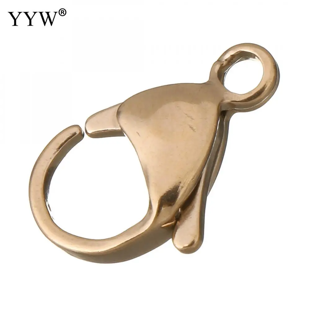 

YYW 100pcs/Lot stainless steel lobster clasps jewelry findings gold/black/sliver color claw clasp for bracelet necklace key ring