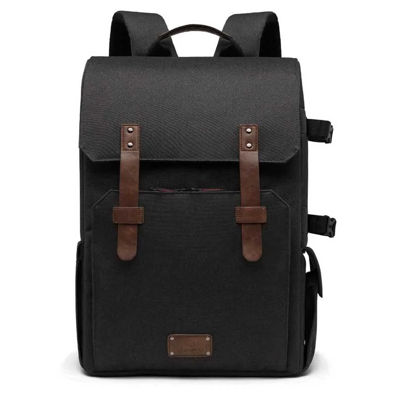 black BAGSMART рюкзак для SLR/DSLR камеры s 15," Сумка для ноутбука с водостойким дождевик крепление штатива - Цвет: black