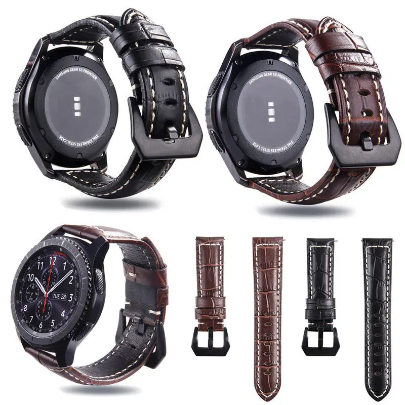 Ремешок для часов из натуральной кожи Samsung Gear S3 Classic Frontier стальной ремешок с