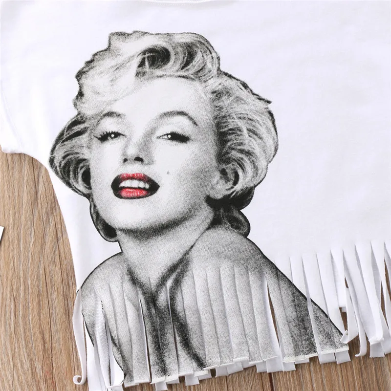 Детская футболка для новорожденных девочек с изображением Мэрилин Монро костюм