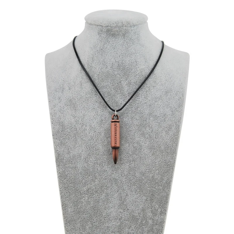 Оригинальная Кожаная цепочка Counter Strike колье с пулями мужское винтажное золотое