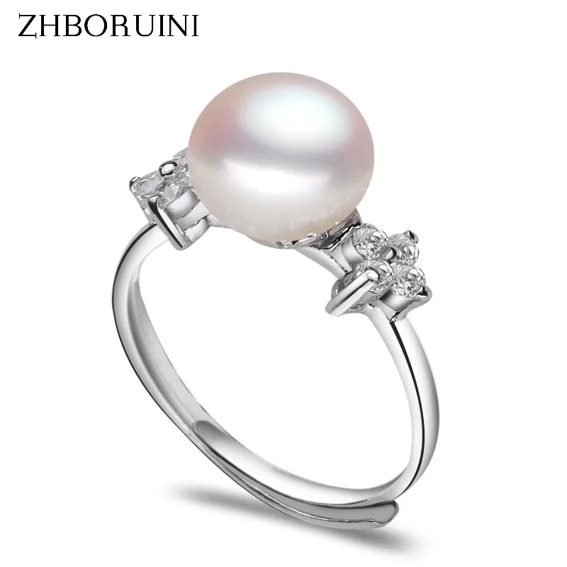 ZHBORUINI 2017 модное кольцо с жемчугом ювелирное изделие серебряное из циркона кольца