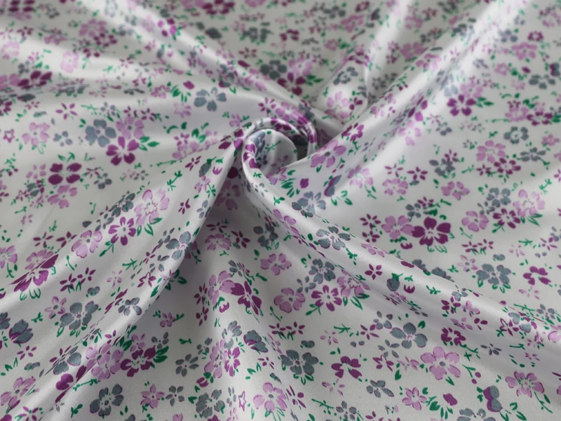 1 meter X 1.48 Tilda Floral Satin Fabric Soft Scarf Charmeuse Material |