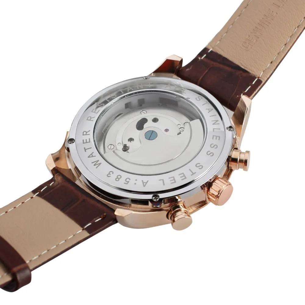 Модные Повседневные Мужские автоматические наручные часы Tourbillion механические с