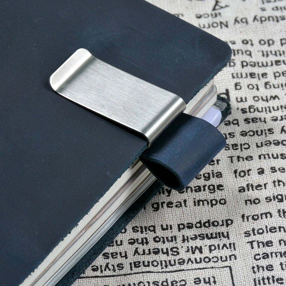 Handnote металлическая кожаная ручка карандаш держатель латунь нержавеющая сталь зажим для ноутбука Аксессуары для планировщика канцелярские товары