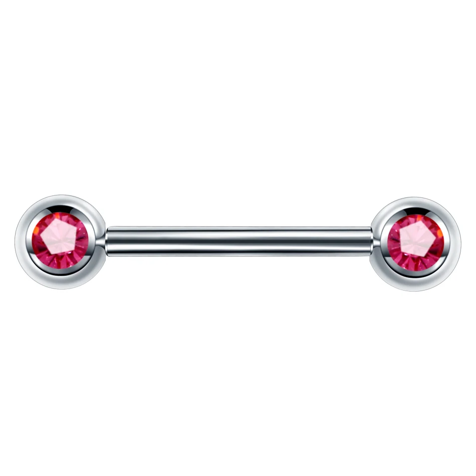 1pc G23 Titanium Nipple Barbell Rings Gem Internally Thread Tongue Long Cartilage Bar Earrings Body Jewelry | Украшения и