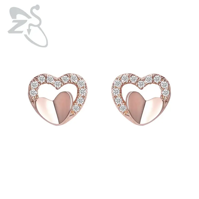 Серьги в форме сердца из Для женщин серьга розовое золотистые серьги с