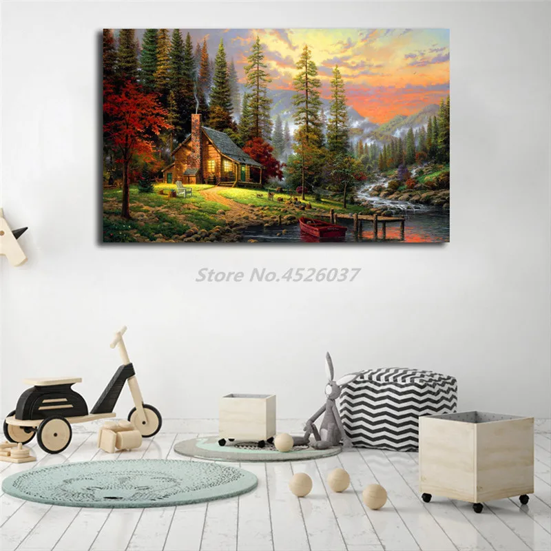 Настенные художественные плакаты Thomas Kinkade картины с изображением воспоминаний