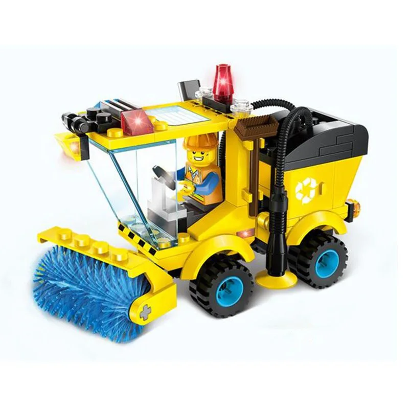 102 шт./компл. городская Серия автомобиль уборщик грузовик модели сборные