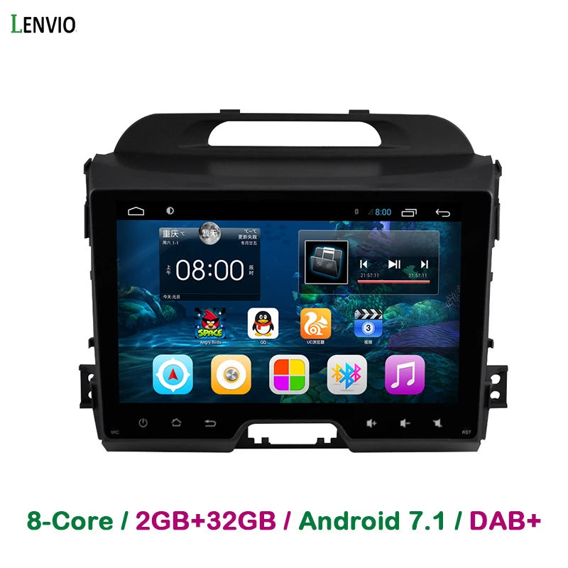 Автомобильный GPS навигатор Lenvio RAM 2 ГБ + 32 8 ядер Android 7 1 для KIA Sportage R 2010 2011 2012 2013 2014 2015
