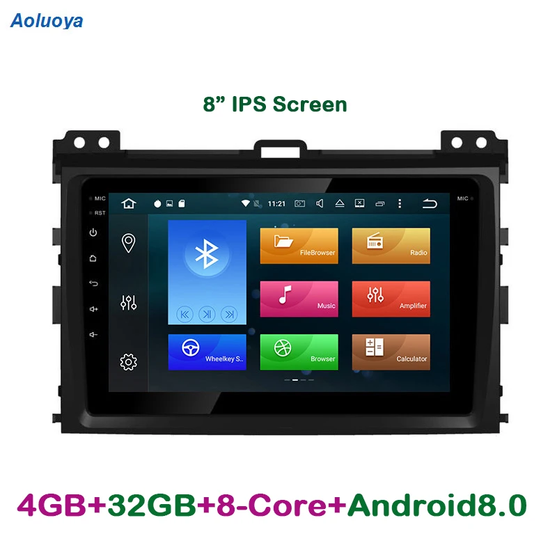 Aoluoya 8 &quotIPS 4 ГБ ОЗУ Восьмиядерный Android 0 автомобильный DVD GPS плеер для Toyota Land Cruiser Prado