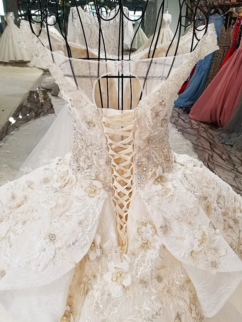 LS32114 1 свадебное платьесупер большая юбка асимметричный дизайн органза ткань