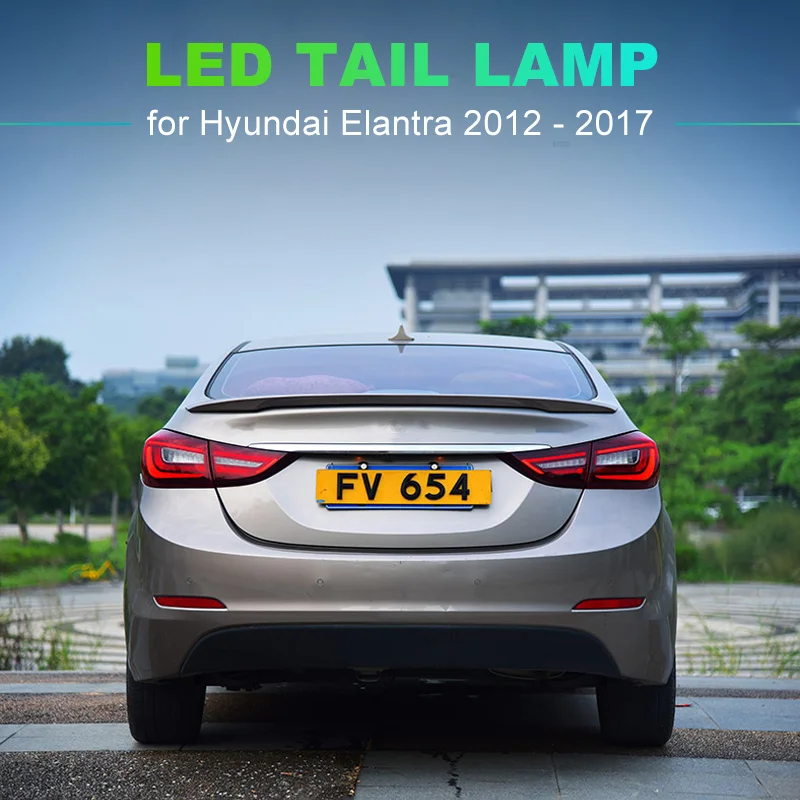 Светодиодный задний фонарь для hyundai Elantra 2012 2013 красный дымчатый черный светодиодный задний светильник поворотный сигнал и тормозной светильник