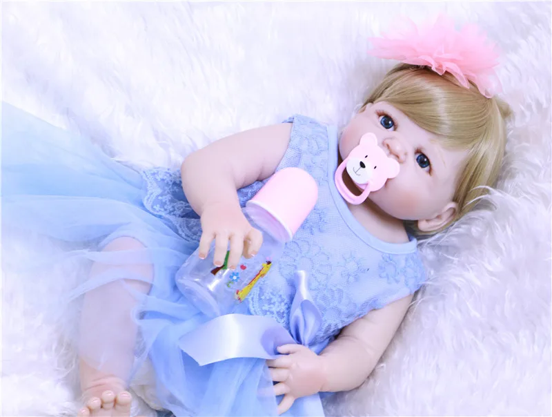 Полноразмерная силиконовая кукла реборн Bebe 55 см игрушки для новорожденных
