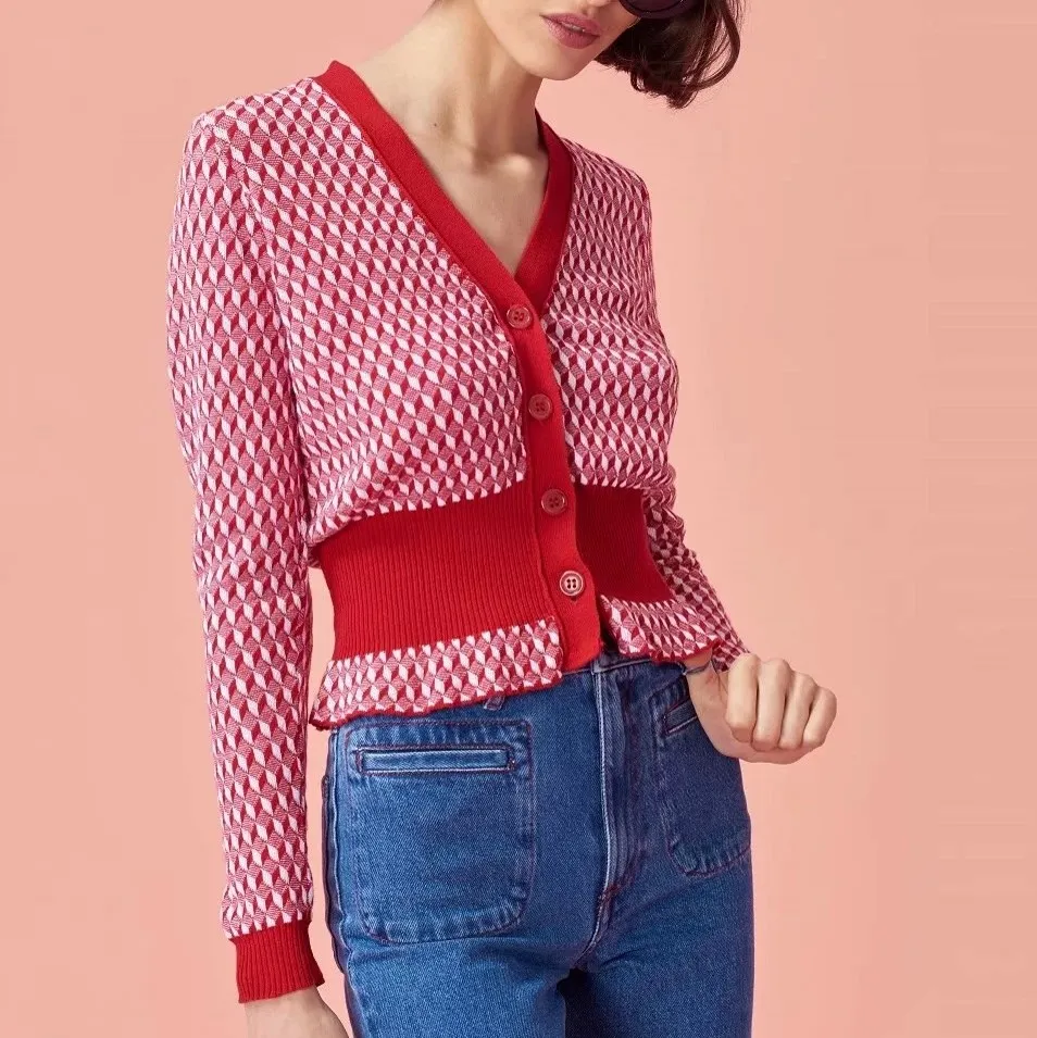 Fashion 2018 High Quality Autumn Women Cardigan Casual Long Sleeves Knitted Sweaters Tops V Neck Sweater Coat |