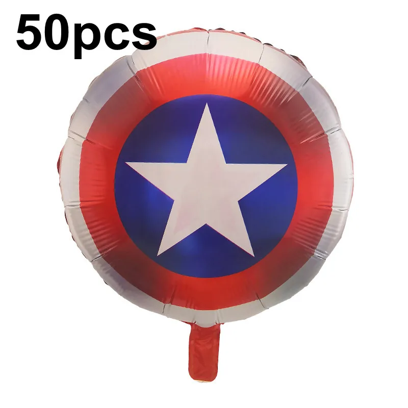 50pcs 50 шт. 3D воздушные шары героев мультфильм Мстители Халк, Человек-паук Бэтмен фольга Гелиевый шар Мальчики декор для вечеринки в честь Дня Рождения подарок воздушные шары Игрушка - Цвет: 50pcs