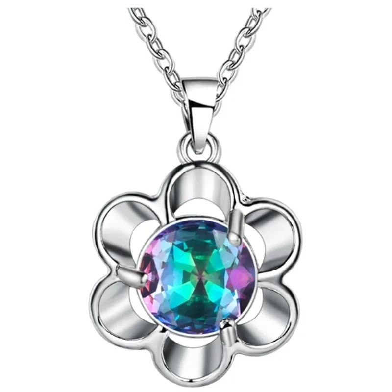 Подвеска с зеленым кристаллом в виде цветка модная Роскошная подвеска из 2016