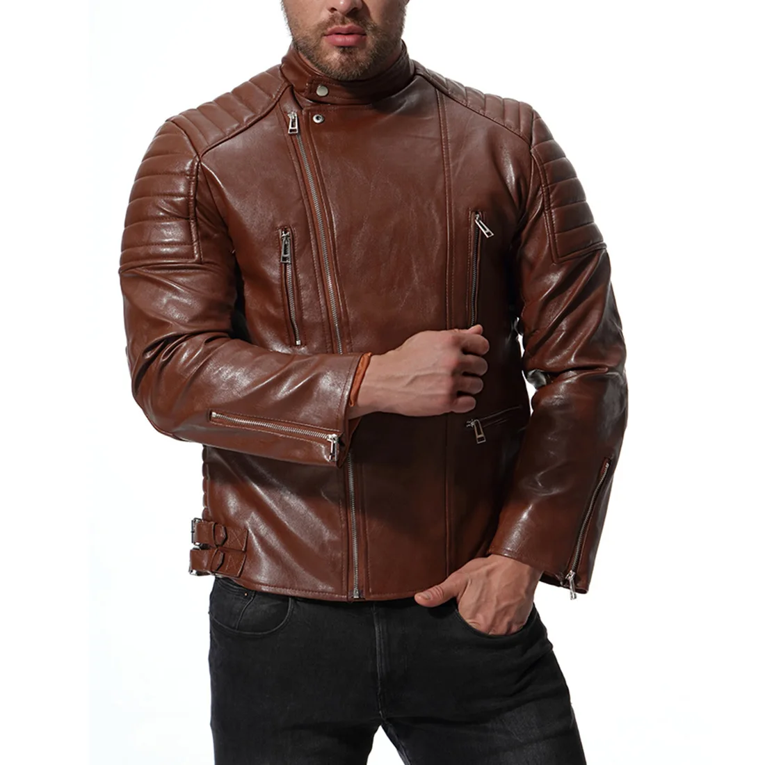 2018 Новая куртка Для мужчин Лидер продаж высокое качество мотоциклетная кожаная