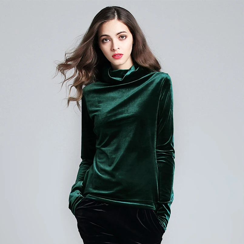 Размера плюс/7XL Элегантные Бархатные Женские винтажные топы бархатная велюровая