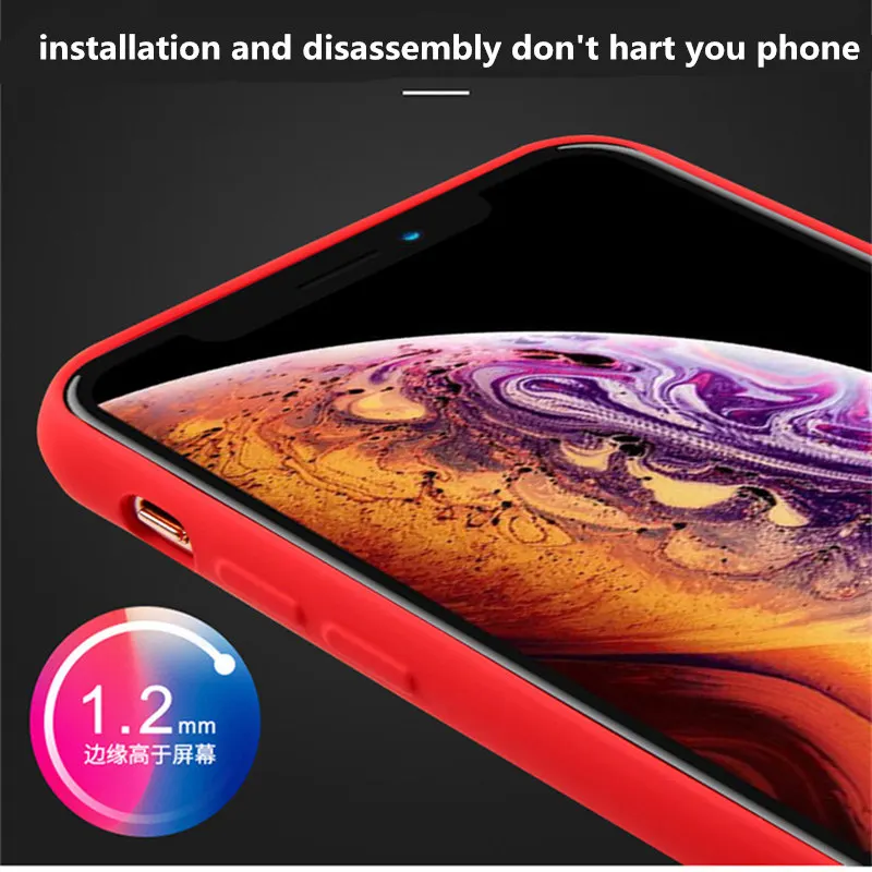 Liquid Silicone Case for iPhone 7 7plus 8 6 6s Xs Max Gel Rubber Phone Cover Protective XR X XS Coque | Мобильные телефоны и