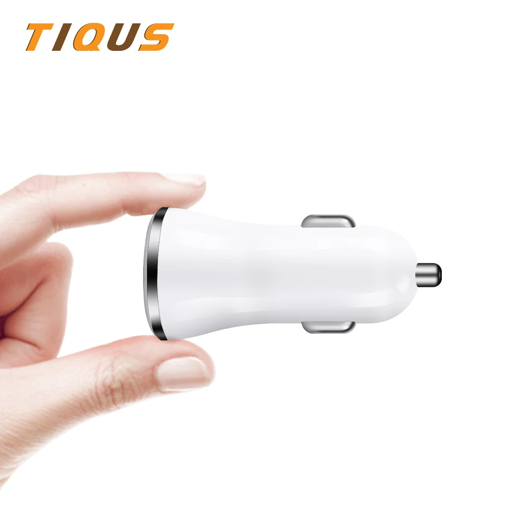 Автомобильное зарядное устройство TIQUS 2.1A 24V Dual USB для iPhone X 8 Plus автомобильное с