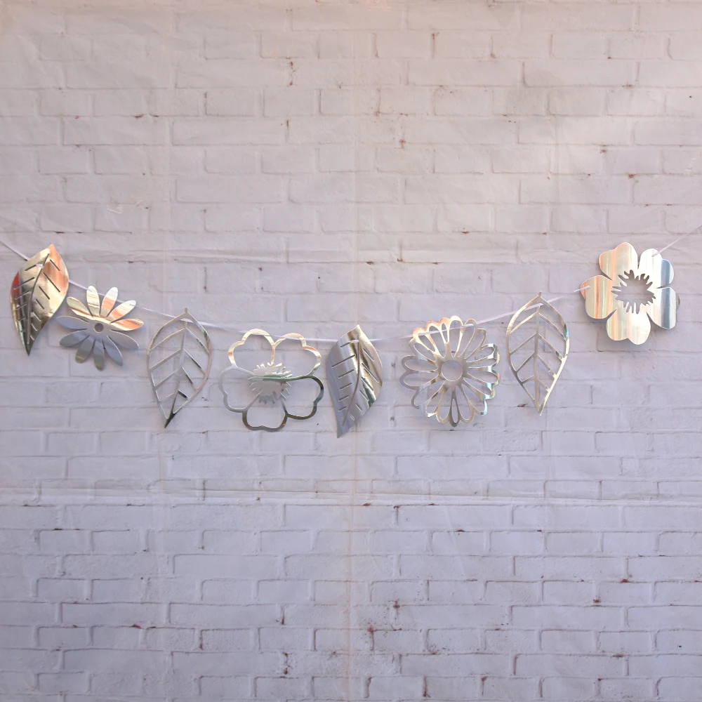 Золотая блестящая Наклейка на стену с цветами и листьями свадебные украшения