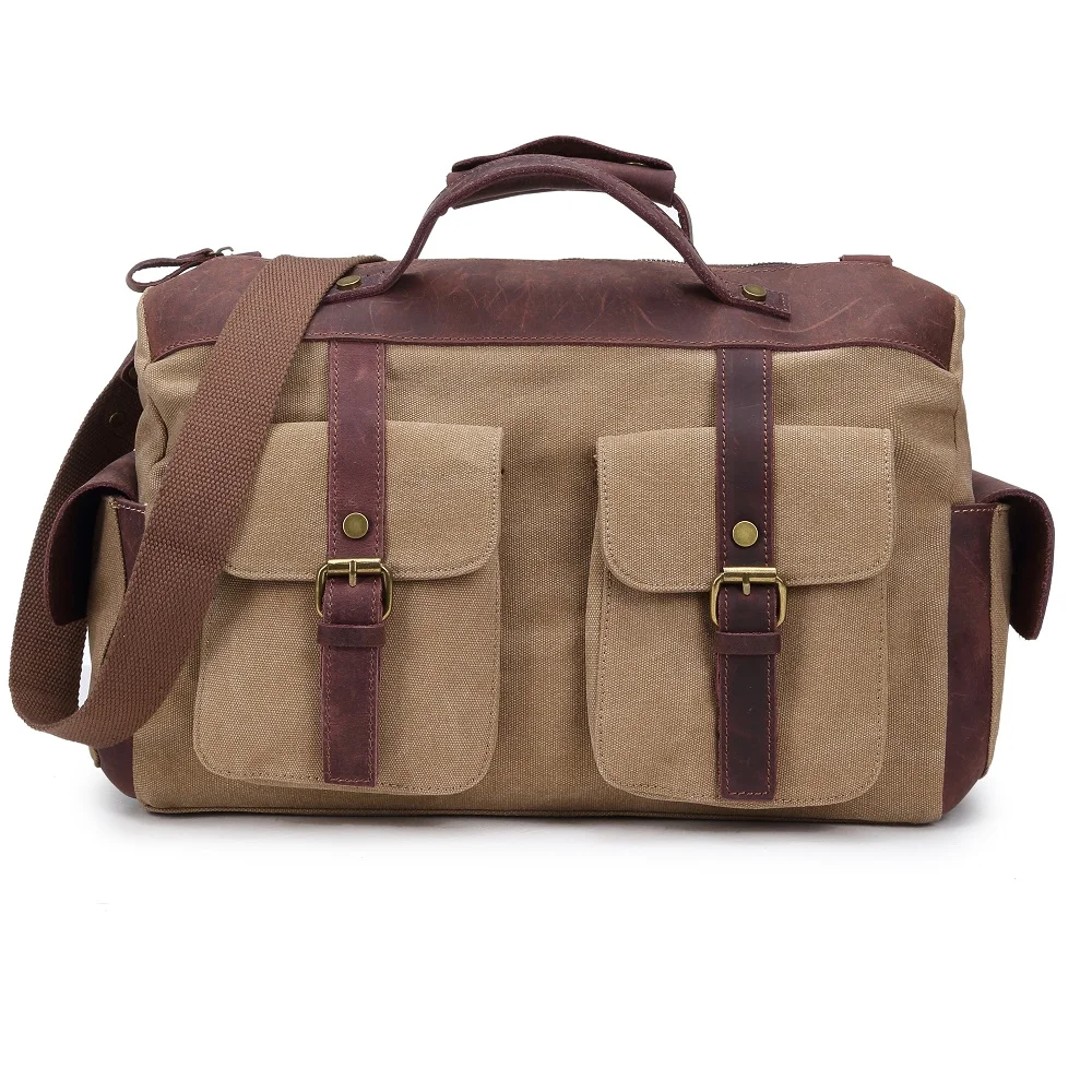 Вощеная холщовая кожаная сумка мессенджер для мужчин большие сумки через плечо