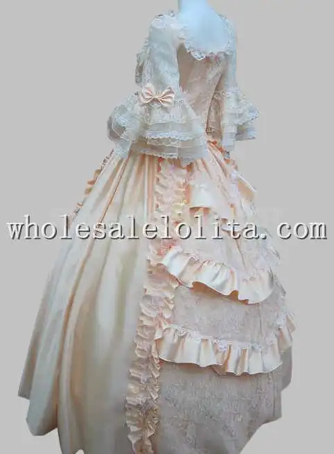 17 18th века благородные Мария Антуанетта Rococo бальное платье цвета