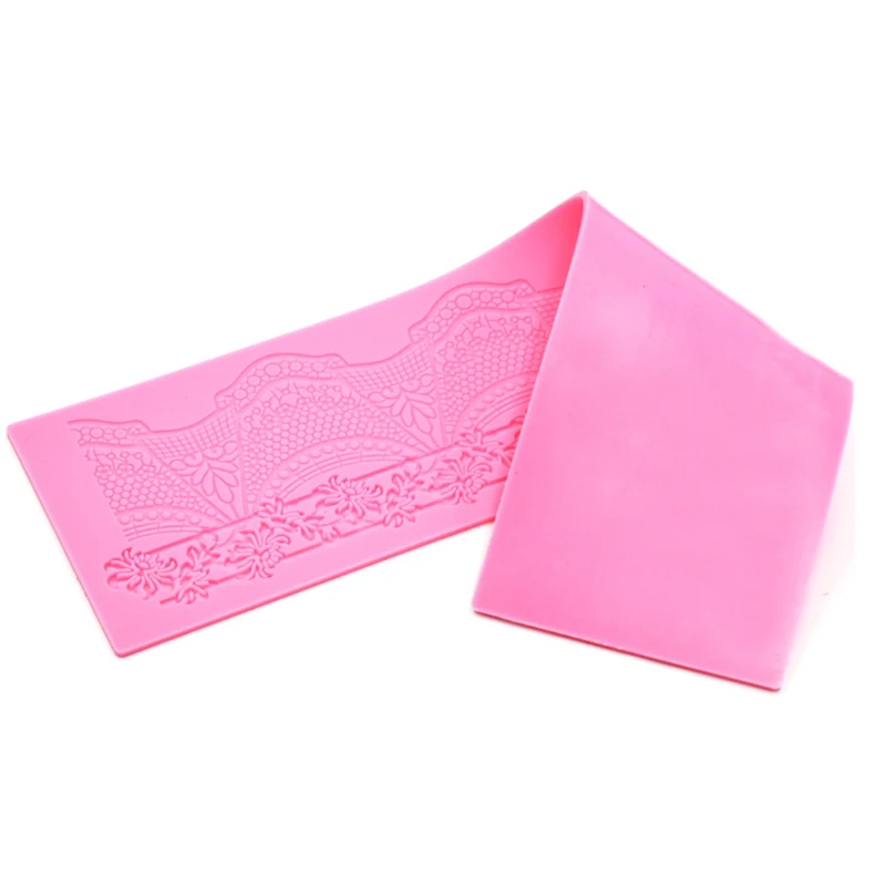 Занавес цветы границы плесень кружева мат силиконовая форма помадка торт