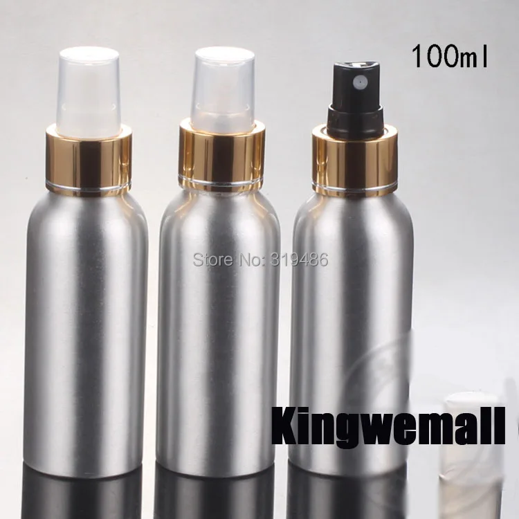

300pcs 100ml Aluminium bottle gold pump sprayer bottle pump spray head Aluminum metal bottle spray bottle mist sprayer