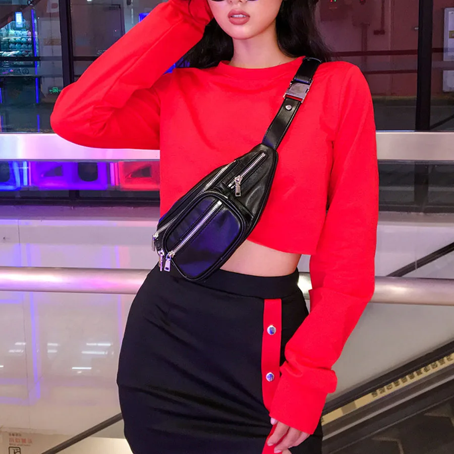 Женская сексуальная рубашка с длинным рукавом однотонные стиль Харадзюку