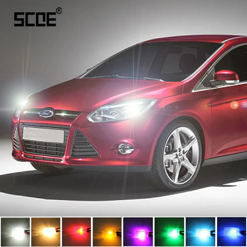 SCOE 2X светодиодный для Ford Focus 2 3 4 1 Fiesta Fusion фиолетового и зеленого цветов 12SMD