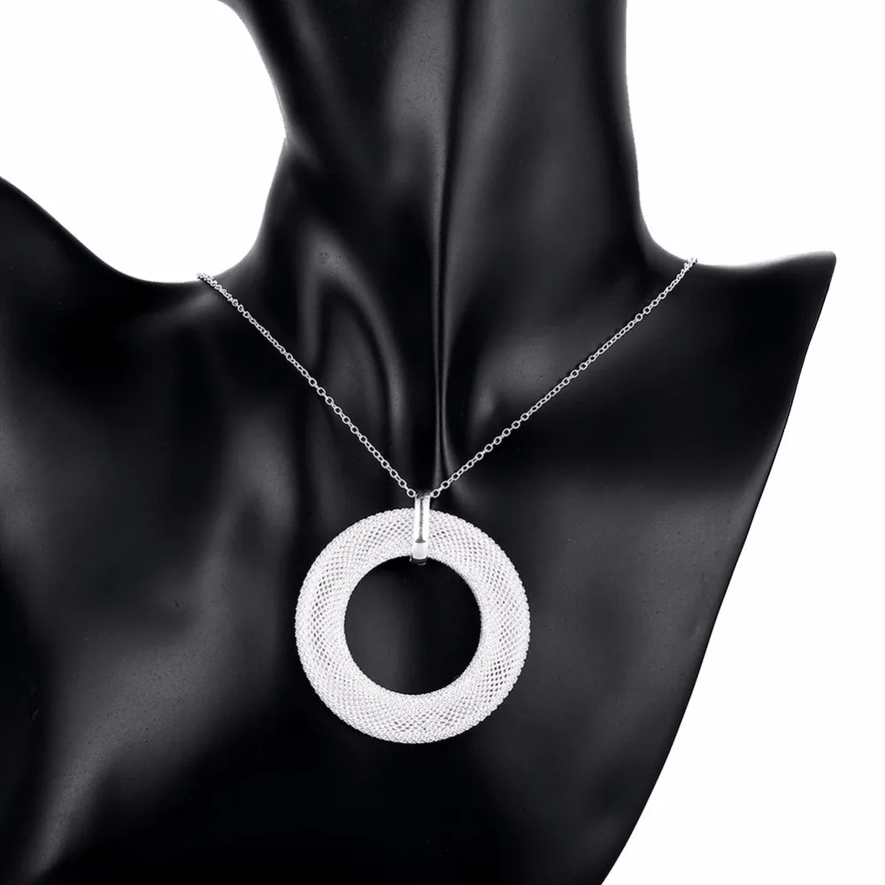 Women's Fashion Jewelry 925 sterling silver pendant charm mesh circle Pendants for necklaces P054 | Украшения и аксессуары