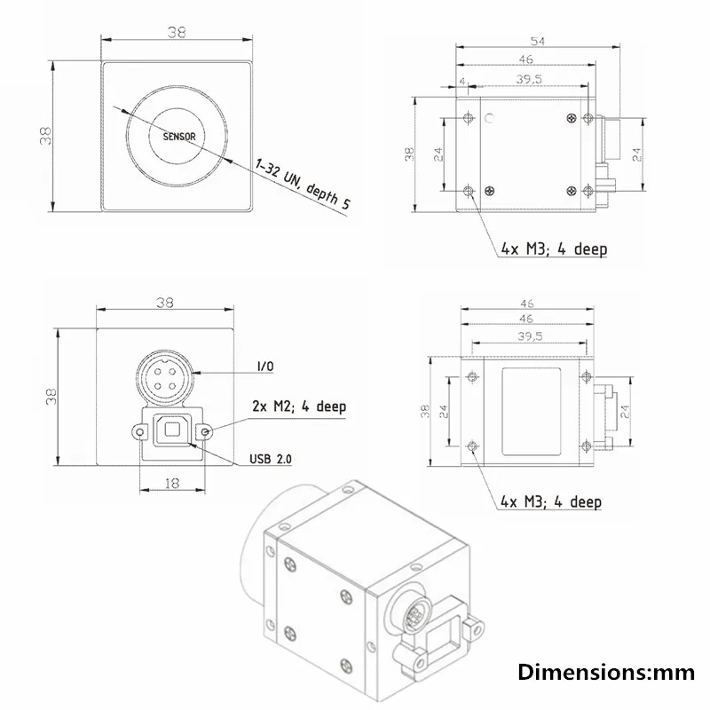 Высокая четкость USB2.0 10MP цветной промышленный микроскоп видения Цифровая камера +