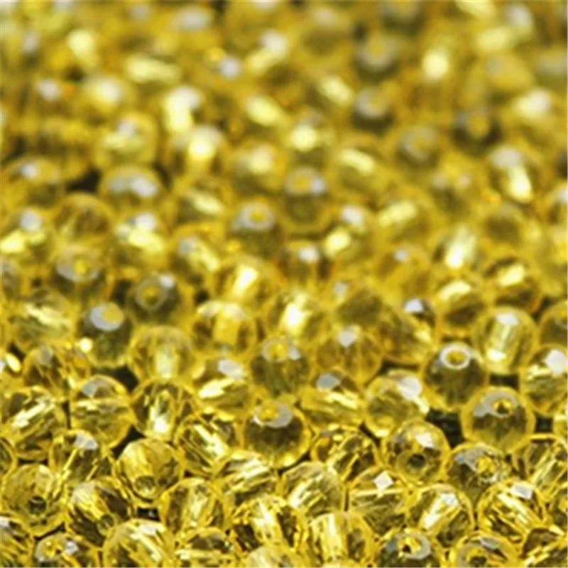 Круглые хрустальные бусины 3 мм с лаймом высококачественные россыпью 100 шт.