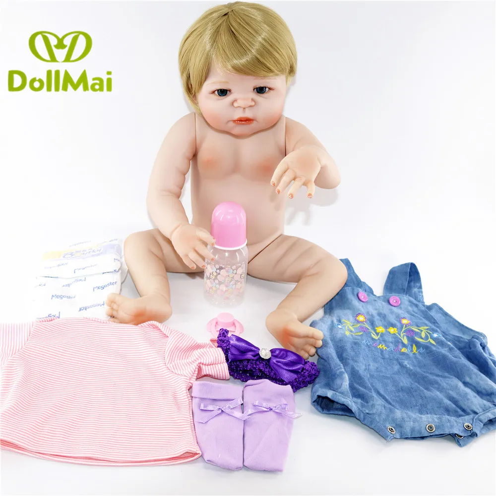 Кукла DollMai настоящая силиконовая кукла Reborn Baby Menina Alive reborn для малышей 23 ''