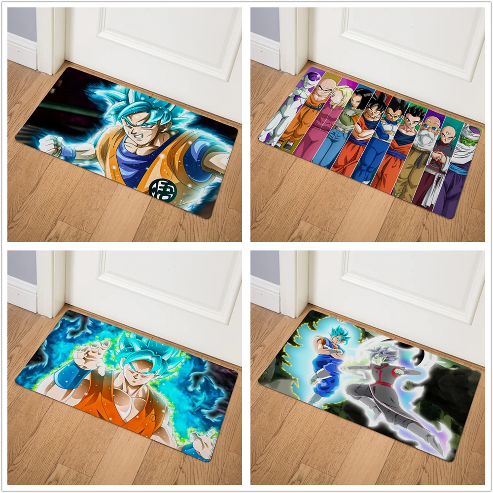 Мультфильм Аниме Saiyan принт дверной Коврик входная дверь из ПВХ Коврик Кожаный напольный Коврик нескользящий кухонный ковер легко чистить ковер Коврик