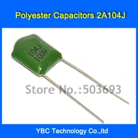 free shipping 500pcslot polyester film capacitor 2a104j 100v 0 1uf 100nf