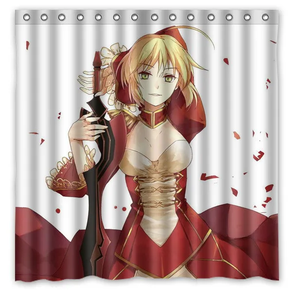 Занавеска для душа Fate Stay night водонепроницаемая с защитой от плесени из полиэстера