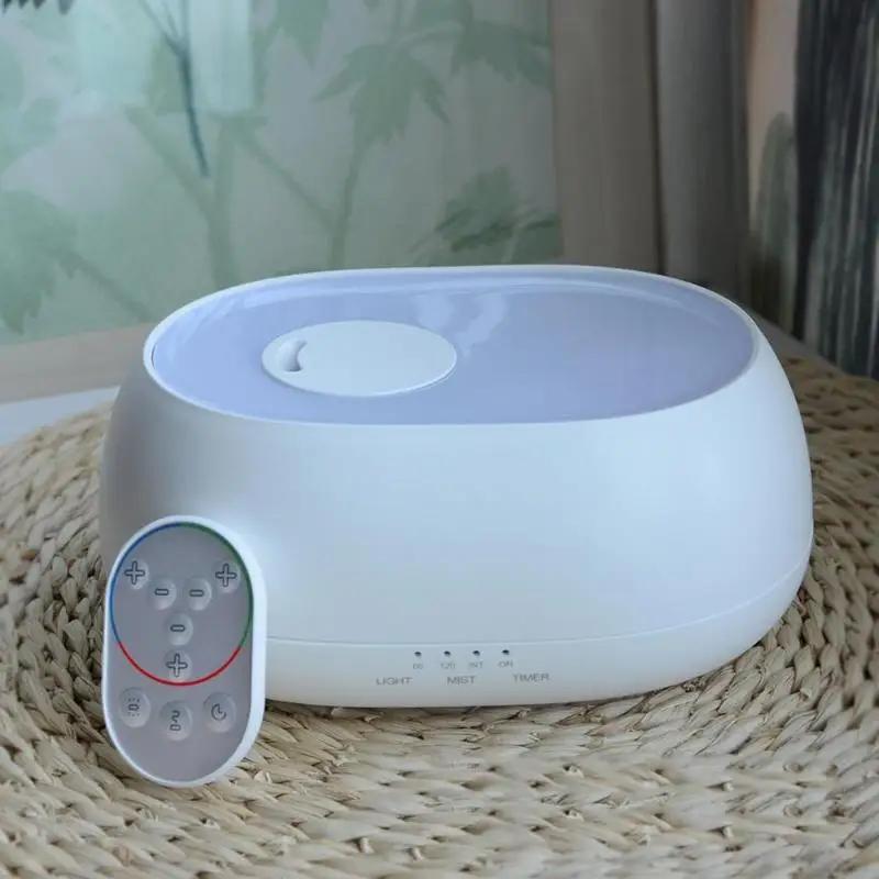 500ML Ocean Mist Air Humidifier Remote Control Humidifier Wood Grain Aroma Essential Oil Diffuser Air Freshener Night Light