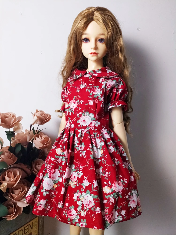 T02-X548-1 Одежда для кукол Blyth 1/3 1/4 bjd 1/6 аксессуары для кукол хлопковое классическое платье с цветочным рисунком 1 шт