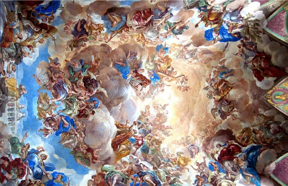 Европейская классическая живопись Ангел потолок Френки на заказ 3d Роспись